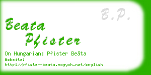 beata pfister business card